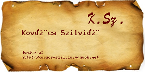 Kovács Szilvió névjegykártya